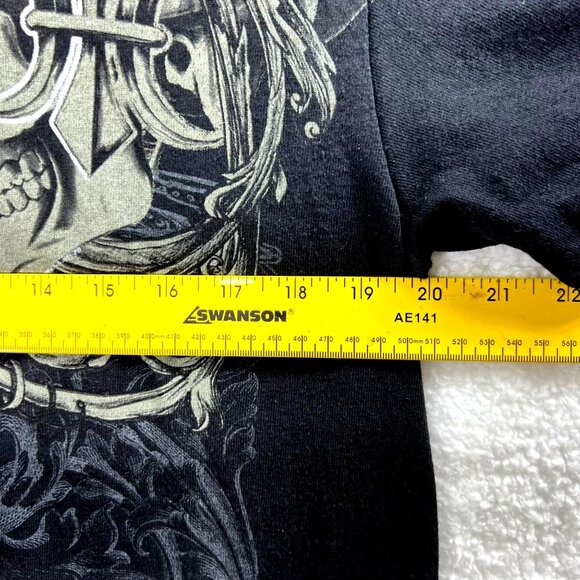 MMA Elite Mens L Black Graphic T Shirt Skull Cross Dagger Gothic Y2K Streetwear - Picture 4 of 8